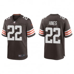 Men's Cleveland Browns Nyheim Hines Brown Game Jersey