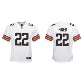 Youth Cleveland Browns Nyheim Hines White Game Jersey