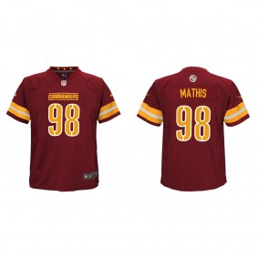 Youth Phidarian Mathis Washington Commanders Burgundy Game Jersey