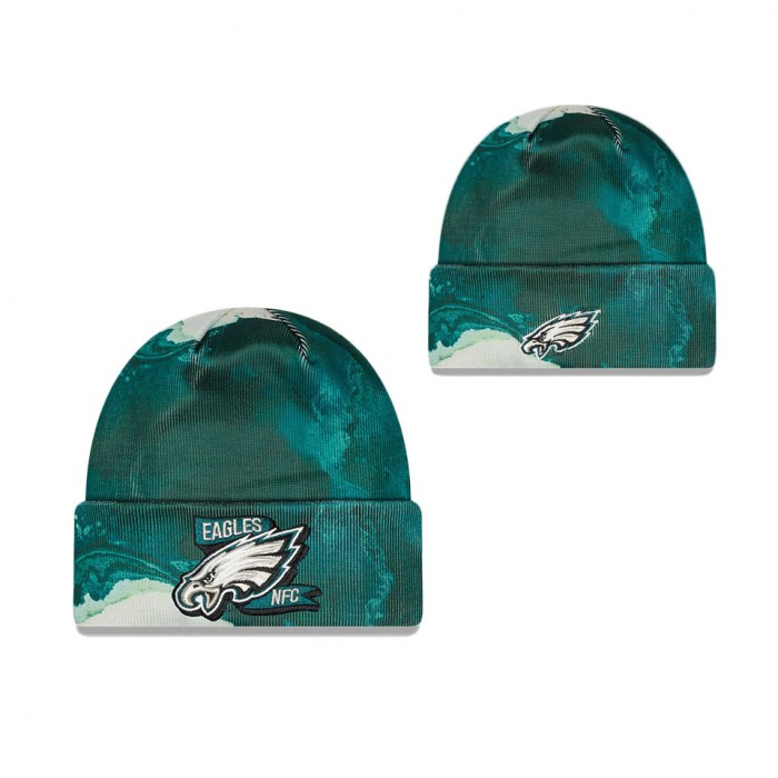 Philadelphia Eagles Midnight Green Sideline Ink Dye Cuffed Knit Hat