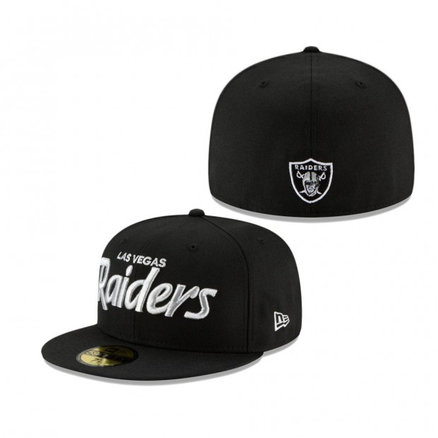 Las Vegas Raiders Logo Black Omaha Fitted Hat