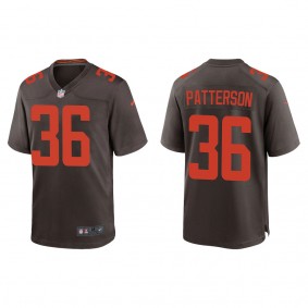Men's Cleveland Browns Riley Patterson Brown Alternate Game Jersey