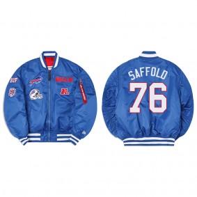 Rodger Saffold Alpha Industries X Buffalo Bills MA-1 Bomber Royal Jacket