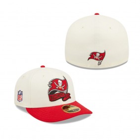 Men's Tampa Bay Buccaneers Cream Scarlet 2022 Sideline Low Profile 59FIFTY Fitted Hat