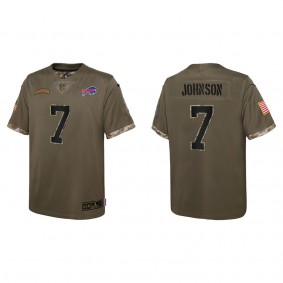 Taron Johnson Youth Buffalo Bills Olive 2022 Salute To Service Limited Jersey