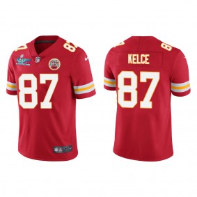 Travis Kelce Men's Kansas City Chiefs Super Bowl LVII Red Vapor Limited Jersey