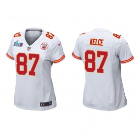 Travis Kelce Women's Kansas City Chiefs Super Bowl LVII White Game Jersey