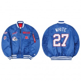 Tre'Davious White Alpha Industries X Buffalo Bills MA-1 Bomber Royal Jacket