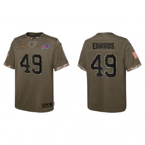 Tremaine Edmunds Youth Buffalo Bills Olive 2022 Salute To Service Limited Jersey