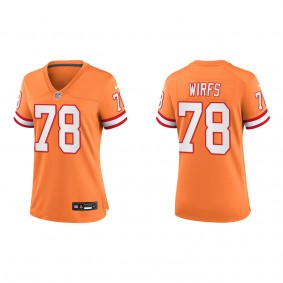 Tristan Wirfs Women's Tampa Bay Buccaneers Orange Throwback Game Jersey