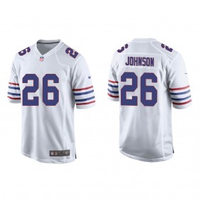 Men's Buffalo Bills Ty Johnson White Alternate Game Jersey