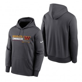 Men's Washington Commanders Anthracite Prime Logo Name Split Pullover Hoodie