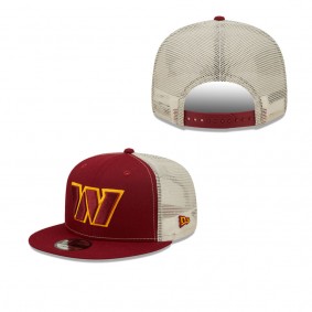 Men's Washington Commanders Burgundy Natural Trucker 59FIFTY Snapback Hat