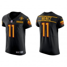 Carson Wentz Commanders Black 90th Anniversary Elite Jersey