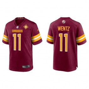 Carson Wentz Commanders Burgundy 90th Anniversary Game Jersey