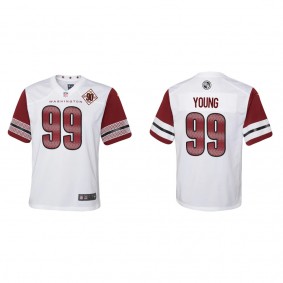 Chase Young Youth Commanders White 90th Anniversary Game Jersey