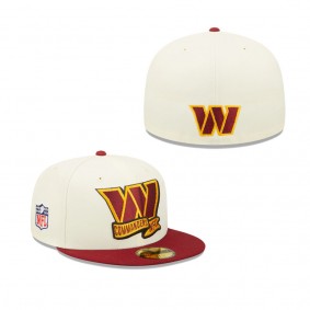 Men's Washington Commanders Cream Burgundy 2022 Sideline 59FIFTY Fitted Hat