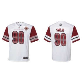 Montez Sweat Youth Commanders White 90th Anniversary Game Jersey