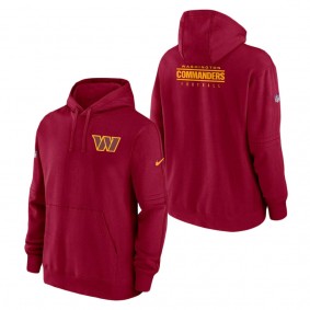 Men's Washington Commanders Nike Burgundy Sideline Club Fleece Pullover Hoodie