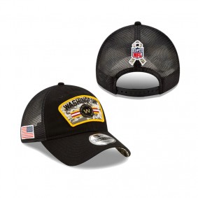 Washington Football Team Black 2021 Salute To Service Trucker 9TWENTY Adjustable Hat