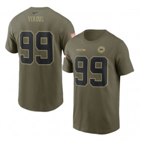 Washington Football Team Chase Young Camo 2021 Salute To Service Name & Number T-Shirt