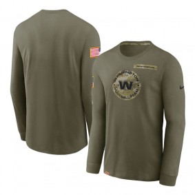 Washington Football Team Olive 2021 Salute To Service Performance Long Sleeve T-Shirt