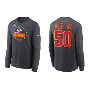 Willie Gay Jr. Kansas City Chiefs Anthracite Super Bowl LVII Champions Locker Room Trophy Collection Long Sleeve T-Shirt