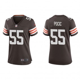 Women's Cleveland Browns Ethan Pocic Brown Game Jersey
