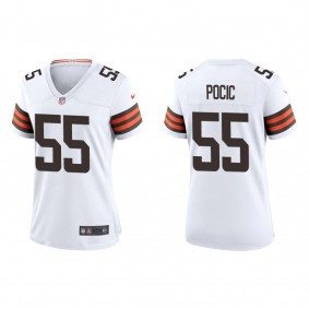 Women's Cleveland Browns Ethan Pocic White Game Jersey