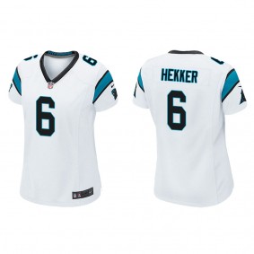 Women's Carolina Panthers Johnny Hekker White Game Jersey