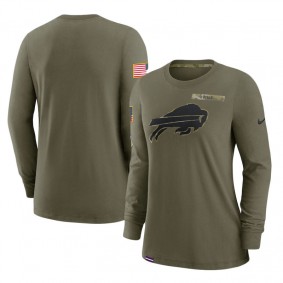 Women's Buffalo Bills Olive 2021 Salute To Service Performance Long Sleeve T-Shirt