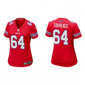 Women's Buffalo Bills O'Cyrus Torrence Red 2023 NFL Draft Game Jersey