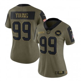 Women's Washington Football Team Chase Young Olive 2021 Salute To Service Limited Player Jersey