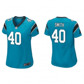 Women's Carolina Panthers Brandon Smith Blue Game Jersey