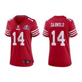 Women's Sam Darnold San Francisco 49ers Scarlet Super Bowl LVIII Game Jersey