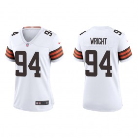 Women's Cleveland Browns Alex Wright White 2022 NFL Draft Game Jersey