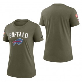 Women's Buffalo Bills Olive 2022 Salute To Service Legend T-Shirt