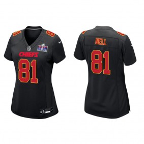 Women's Blake Bell Kansas City Chiefs Black Super Bowl LVIII Carbon Fashion Game Jersey