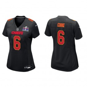 Women's Bryan Cook Kansas City Chiefs Black Super Bowl LVIII Carbon Fashion Game Jersey