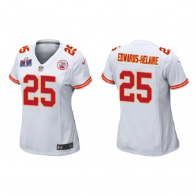 Women's Clyde Edwards-Helaire Women Kansas City Chiefs White Super Bowl LVIII Game Jersey