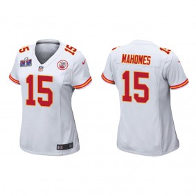 Women's Patrick Mahomes Women Kansas City Chiefs White Super Bowl LVIII Game Jersey