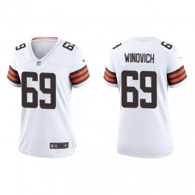Women's Chase Winovich Cleveland Browns White Game Jersey