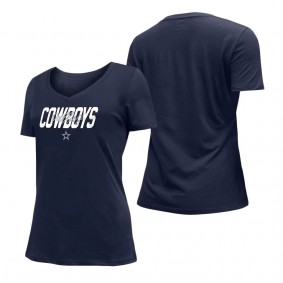 Women's Dallas Cowboys New Era Navy 2022 NFL Draft V-Neck T-Shirt