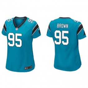 Women's Carolina Panthers Derrick Brown Blue Game Jersey