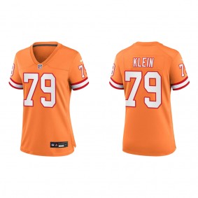 Women's Elijah Klein Tampa Bay Buccaneers Orange Throwback Game Jersey