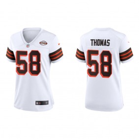 Women's Cleveland Browns Isaiah Thomas White 1946 Collection Game Jersey