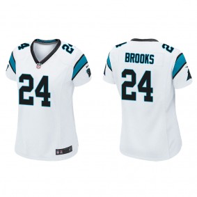 Women's Jonathon Brooks Carolina Panthers White Game Jersey