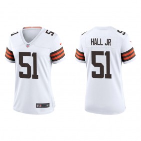Women's Michael Hall Jr. Cleveland Browns White Game Jersey