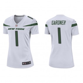 Women's New York Jets Sauce Gardner White 2022 NFL Draft Game Jersey