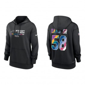 Women's Thomas Davis Sr Carolina Panthers Black 2022 NFL Crucial Catch Therma Performance Pullover Hoodie